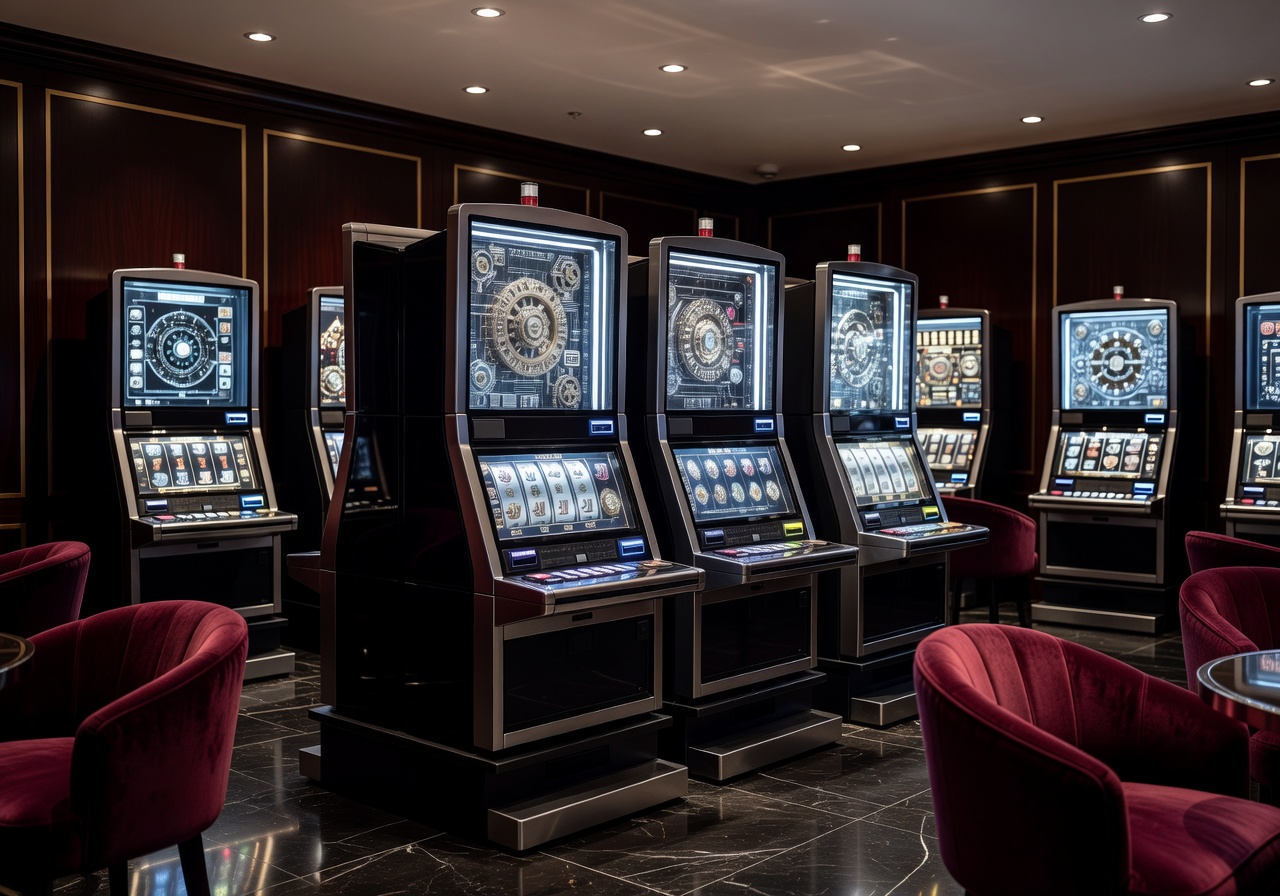 Premium slot machine showcase area